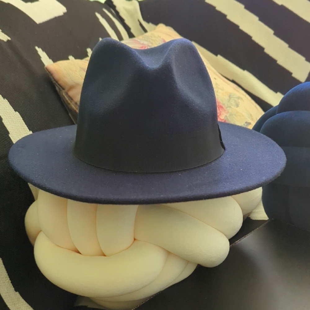 Stylish Navy Blue Fedora Hat